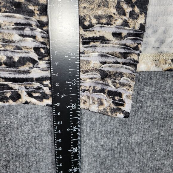 CHICOS TRAVELERS Leopard Animal Print Textured Cardigan SIZE 0 US SMALL 4 - Picture 8 of 12